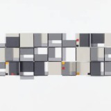 ‘(2,3,5) x 5 Rotations’, acrylic, card and plastic on conservation board, 12.5 x 104.5 x 2cm, Oct/November 2013. Photography: docQment.