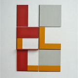 ‘(2,3,5) x 4, Cluster 2’, 25 x 16.5 x 1.7cm, acrylic, card and plastic on conservation board, October, 2013. Photography: Self.