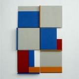 ‘(2,3,5) x 4, Cluster 8’, 25 x 16.5 x 2cm, acrylic, card and plastic on conservation board, October, 2013. Photography: Self.