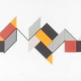 ‘(3,5,8) Version 1B, Cluster IV’, acrylic, card and plastic on conservation board, 20 x 40 x 1cm, March, 2012. Photography: docQment.