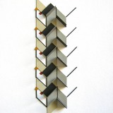 ‘(3,5,13), Subtractive, Cluster IV’, acrylic, card and plastic on conservation board, 24 x 8 x 1.5cm, 2011. Photography: Self.