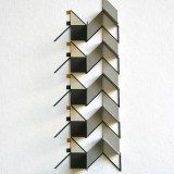 ‘(3,5,13), Subtractive, Cluster V’, acrylic, Card and plastic on conservation board, 22 x 8 x 2cm, 2011. Photography: Self.
