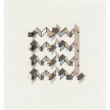 ‘(2,3,5) Subtractive x 4’, acrylic, card and plastic on card, 13 x 12 x 1cm, 2008. Photography: Michele Brouet.