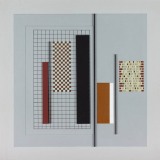 Working construction, acrylic, card and wood on board, 40 x 40 x 1cm, 1990. Photography: docQment.