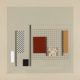 Working construction, acrylic, card and wood on board, 40 x 40 x 1cm, 1990. Photography: docQment.
