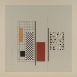 ‘Grey construction number 10’, acrylic, card and wood on board, 70 x 70 x 3cm, 1989. Photography: DocQment.