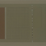 ‘Grey Construction number 8’, acrylic, card, wood and ink on board, 60 x 110 x 3cm, 1989. Photography: Michele Brouet.