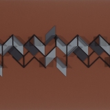 ‘Untitled Construction # 12’, acrylic and wood on board, 16.0 x 102.0 x 4.0cm, 1985. Photography: Michele Brouet.