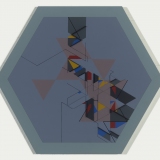 ‘Untitled Construction # 8’, acrylic, card wood and ink on board, 66.0 x 76.0 x 4.0cm, 1984. Photography: Michele Brouet.