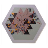 ‘Untitled construction’, acrylic, card and wood on board, 66 x 76 x 5cm, 1984. Photography: Michele Brouet.