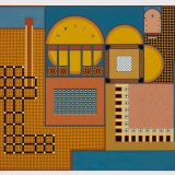 Small Piazza, acrylic on polyester canvas, 76.5 x 86.5cm, Feb-March 2022. Photography: Michele Brouet.