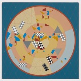 Interrupted Fates II, acrylic on polyester canvas, 36.0 x 36.0cm, June 2022. Photography: Michele Brouet.