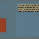 'Studio Archaeology', acrylic on polyester canvas, 30.5 x 137.5cm, July 2018. Photography: Michele Brouet.