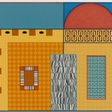 ‘Scriptorium II’, acrylic on polyester canvas, 76.5 × 86.5cm, August–September 2024. Photography: Michael Bradfield.