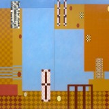 ‘Pillars of Hercules’, acrylic on canvas, 244 x 326cm (diptych), 2014. Photography: Michele Brouet