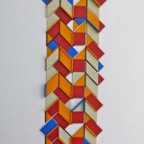 ‘(1,3,5) Rotations x (1+5)’, acrylic, card and plastic on conservation board, 32 x 10.5 x 1cm, October 2016. Photography: Self.