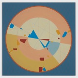 ‘Simple Fates II’, acrylic on polyester canvas, 102 x 102cm, Feb–March 2023. Photography: Michele Brouet.