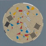 Four Fates, acrylic on polyester canvas, 45.7 x 45.7cm, April 2021. Photography: Michele Brouet.