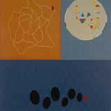 Free Will and Fate, acrylic on polyester canvas, 137.5 x 122.0cm, April 2021. Photography: Michele Brouet.