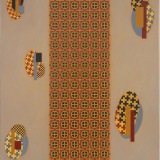 ‘Sceptics’, acrylic on polyester canvas, 76.5 x 61cm, March 2020. Photography: Michele Brouet.