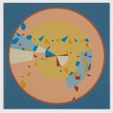‘Simple Fates IV’, acrylic on polyester canvas, 101 x 102cm, April–May 2023. Photography: Michele Brouet.