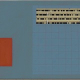 'Studio Archaeology', acrylic on polyester canvas, 30.5 x 137.5cm, July 2018. Photography: Michele Brouet.
