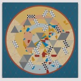 Interrupted Fates V, acrylic on polyester canvas, 36.0 x 36.0cm, Jan 2023. Photography: Michele Brouet.