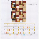 (1,3,8) Rotation x (1+2), mixed media on graph paper, 28.8 x 21.0cm (paper size), 18 July 2016. Photography: Michele Brouet.