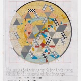'Study VI for Interrupted Fates', mixed media on graph paper, 49.0 x 38.5cm (paper Size), 4 April 2022. Photography: Michele Brouet.