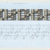 '(2,3,8) x 7 Rotations – 6', acrylic and ink on graph paper, 20.0 x 60.0cm (paper size), 13th April 2017. Photography: Michele Brouet.