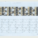 '(2,5,8) x 4.5 Rotations', acrylic and ink on graph paper, 20.0 x 60.0 cm (paper size), 14 April 2017. Photography: Michele Brouet.