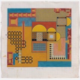 'Study for large Piazza', mixed media on graph paper, 59.5 x 59.5cm (paper size), 21 July 2022. Photography: Michele Brouet.