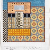 Study for ‘Royal Doors’, acrylic, ink and watercolour on graph paper, 28 x 21cm (paper size), 15 November 2018. Photography: Michele Brouet.