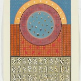 ‘Study III for "They’re clipping the Wings of Angels and giving out PhD’s"', watercolour, acrylic and collage on graph paper, 58 × 42cm (paper size), 15 May 2025. Photography: Michael Bradfield.