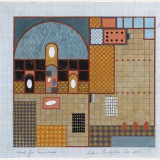 Study for Iconostasis, acrylic and watercolour on graph paper, 28.7 x 29.8cm (paper size), December 2015. Photography: Michele Brouet.