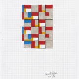 (1,3,8) Rotation x (1+2), mixed media on graph paper, 28.8 x 21.0cm (paper size), 18 July 2016. Photography: Michele Brouet.