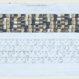 '(2,3,5) x 11 Rotations', acrylic and ink on graph paper, 20.0 x 60.0cm, 10 April 2017. Photography: Michele Brouet.