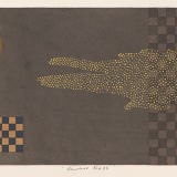 ‘Universe No 23’, acrylic, watercolour and ink on paper, 18 x 36cm,. November 1997. Photography: Michele Brouet.