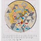 Study VI for Interrupted Fates, mixed media on graph paper, 49.0 x 38.5cm (paper Size), 4 April 2022. Photography: Michele Brouet.