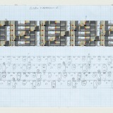 '(2,3,8) x 7 Rotations – 6', acrylic and ink on graph paper, 20.0 x 60.0cm (paper size), 13th April 2017. Photography: Michele Brouet.