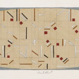 'Small World IV', acrylic and watercolour on paper, 10.0 x 30.5cm, July 1991. Photography: Michele Brouet.