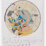 'Study V for Interrupted Fates', mixed media on graph paper, 49.0 x 38.5cm (paper size), 25 April 2022. Photography: Michele Brouet.