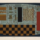'Untitled No. 36', acrylic, ink, watercolour and collage on aquatint, 23.0 x 60.0cm, September 1992. Photography: Michele Brouet.