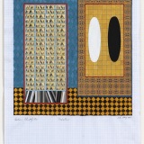'Study for Scholars', acrylic and collage on graph paper, 41.7 x 29.7 (paper size), 11 May 2021. Photography: Michele Brouet.