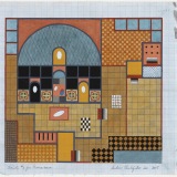 Study #3 for Iconostasis, acrylic and watercolour on graph paper, 28.5 x 29.6cm (paper size), December 2015. Photography: Michele Brouet.