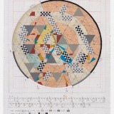 'Study VII for Interrupted Fates', mixed media on graph paper, 49.0 x 39.5cm (paper size), 1 May 2022. Photography: Michele Brouet.