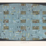 'Constellation II', Hand coloured aquatint, 23.0 x 60.5cm, 1992. Photography: Michele Brouet.