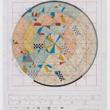 Study IX for Interrupted Fates, mixed media on graph paper, 49.0 x 39.5cm (paper size), 4 May 2022. Photography: Michele Brouet.