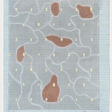 'Map', acrylic, ink and pastel on graph paper, 22.0 x 18.0cm, 1997. Photography: Michele Brouet.