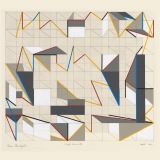 ‘Simple Forms XII’, acrylic and ink on paper, 38 × 43.5cm, March 2024. Photography: Michele Brouet.